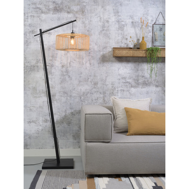 Good&Mojo-collectie Floor lamp Bromo bl. h.176cm/shade 40x18cm nat. S