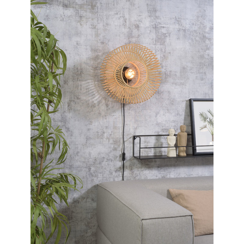 Good&Mojo-collectie Wall lamp Bromo round dia.40x18cm natural, S