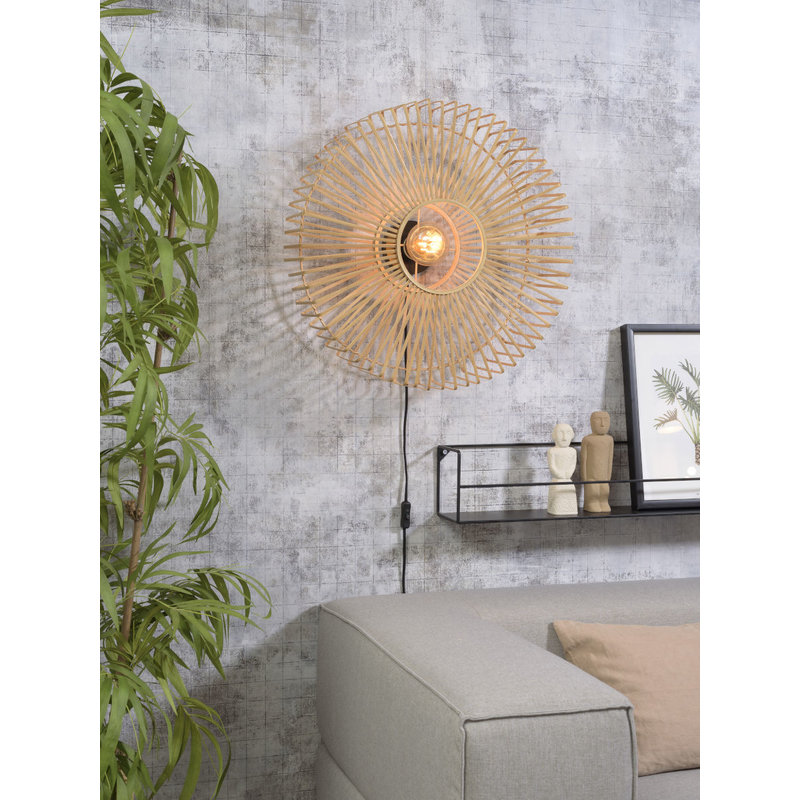 Good&Mojo-collectie Wall lamp Bromo round dia.60x18cm natural, L