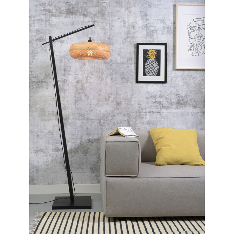 Good&Mojo-collectie Vloerlamp Palawan zwart/naturel S