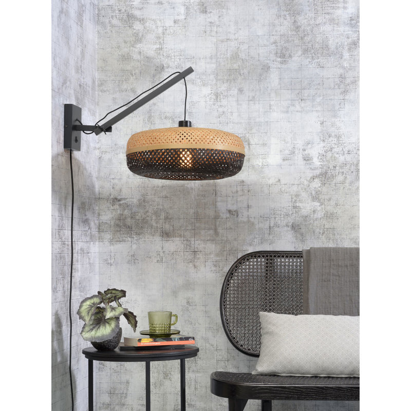 Good&Mojo-collectie Wall lamp Palawan bl./shade 40x15cm bl./nat. S