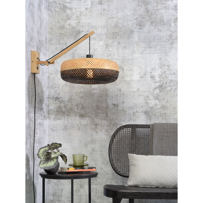 Good&Mojo-collectie Wandlamp Palawan naturel/zwart S