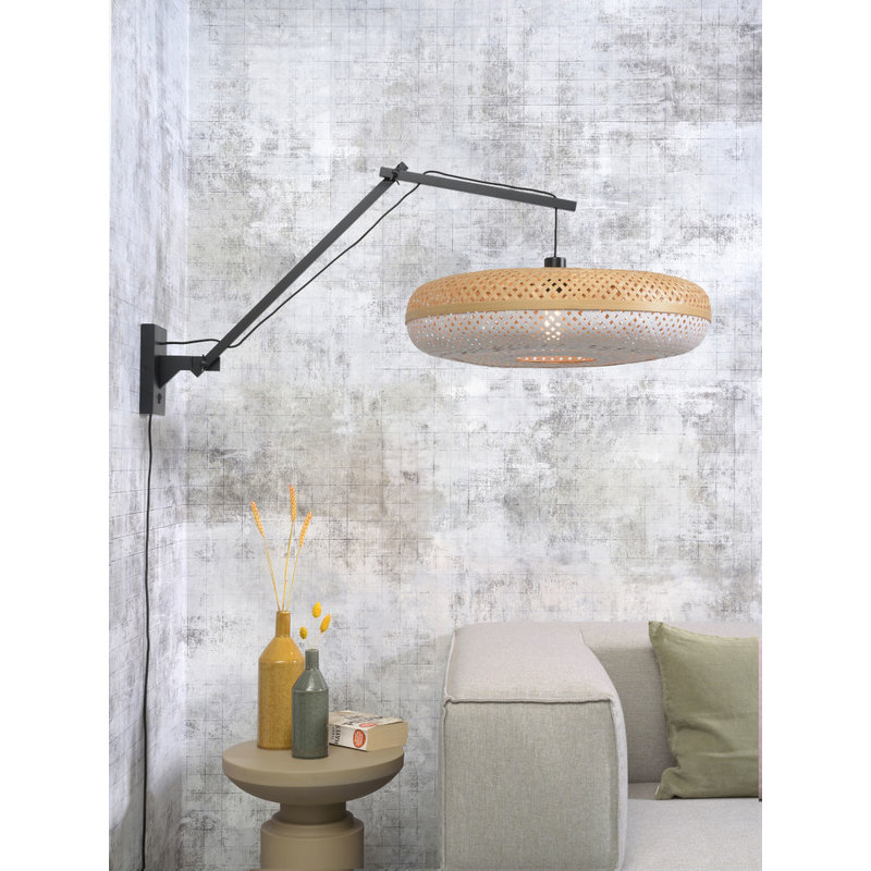 Good&Mojo-collectie Wall lamp Palawan bl./shade 60x15cm nat./white L