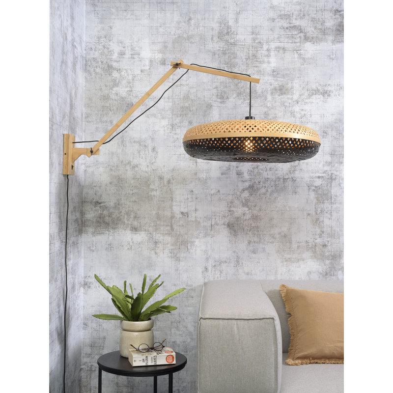 Good&Mojo-collectie Wandlamp Palawan naturel/zwart L