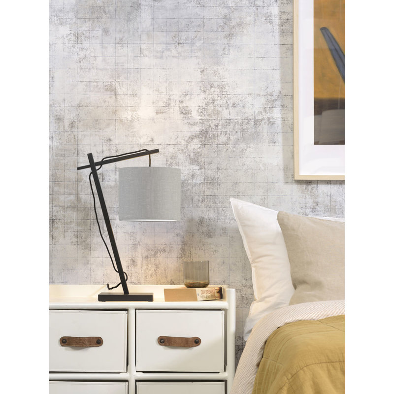 Good&Mojo-collectie Table lamp Andes bl./shade 1815 ecolin. l.grey