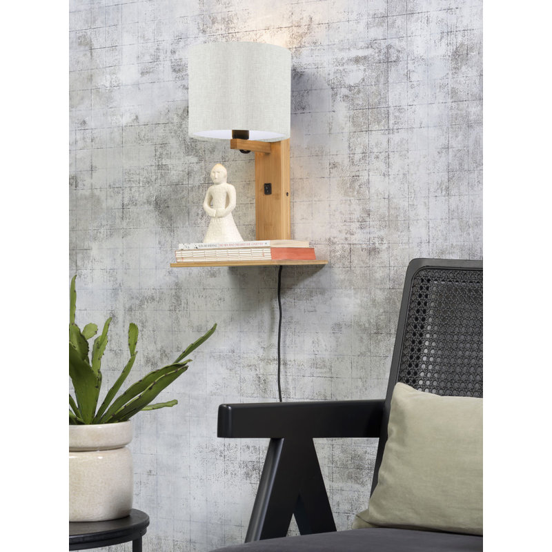 Good&Mojo-collectie Wandlamp Andes naturel/licht linnen