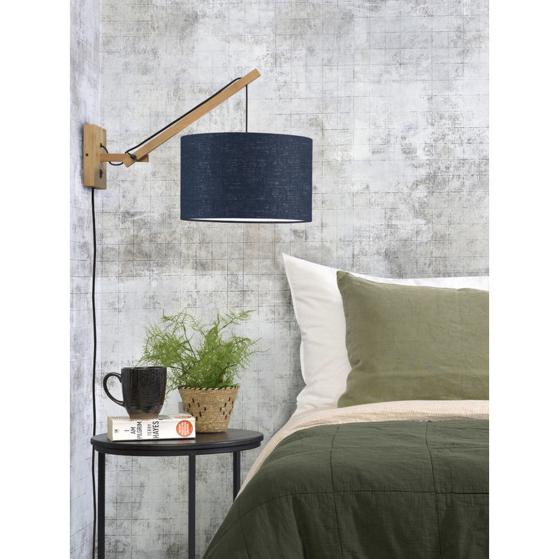 Good&Mojo-collectie Wall lamp Andes nat./shade 3220 ecolin. bl.denim, S