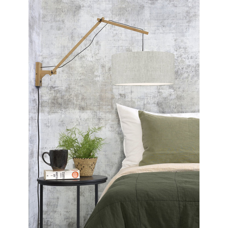 Good&Mojo-collectie Wandlamp Andes naturel/licht linnen L