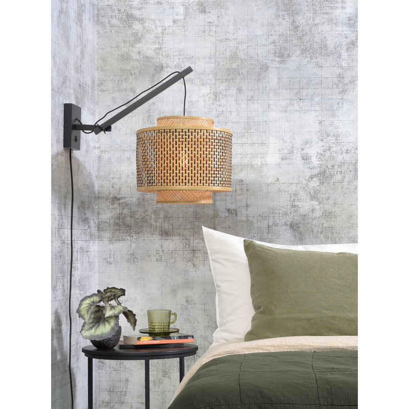 Good&Mojo-collectie Wandlamp Bhutan zwart/kap 4034 S