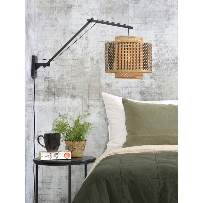 Good&Mojo-collectie Wall lamp Bhutan bl./shade 40x34cm bl./natural, L