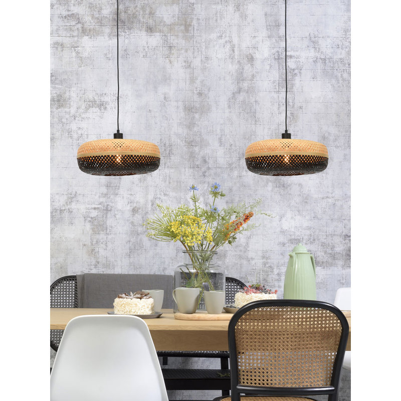 Good&Mojo-collectie Hanging lamp Palawan 40x15cm nat./black, S