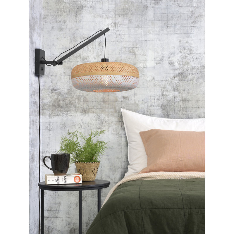 Good&Mojo-collectie Wall lamp Palawan bl./shade 40x15cm white/nat. S