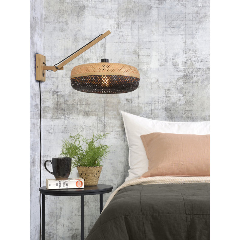 Good&Mojo-collectie Wandlamp Palawan naturel/zwart S