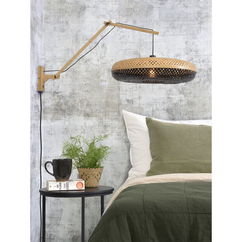 Good&Mojo-collectie Wall lamp Palawannat./shade dia.60x15cm nat./bl. L