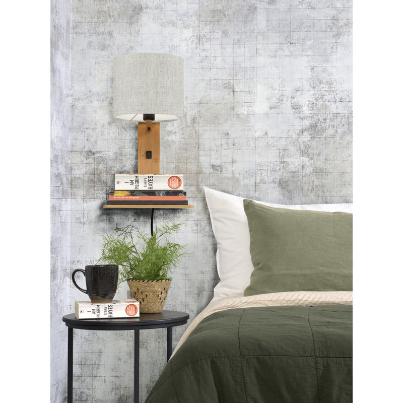 Good&Mojo-collectie Wall lamp Andes nat. shelf/shade 1815 ecolin. light