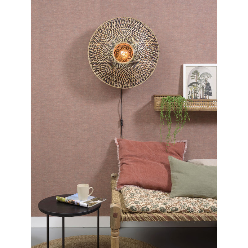 Good&Mojo-collectie Wall lamp Bali dia.60x15cm black/natural, M