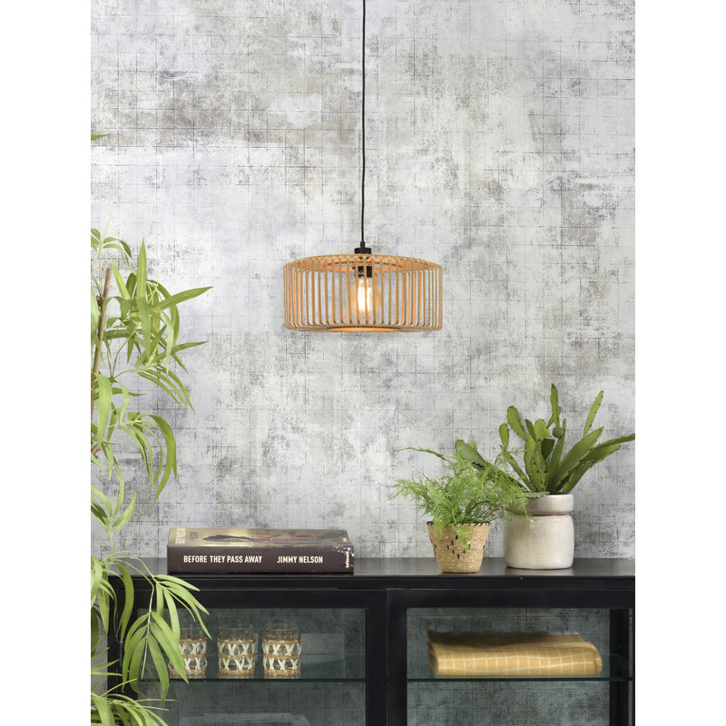 Good&Mojo-collectie Hanging lamp Bromo round dia.40x18cm natural, S