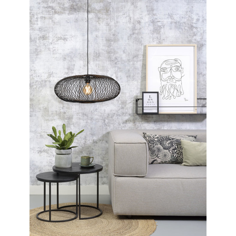 Good&Mojo-collectie Hanging lamp Cango ellipse dia.60x25cm black