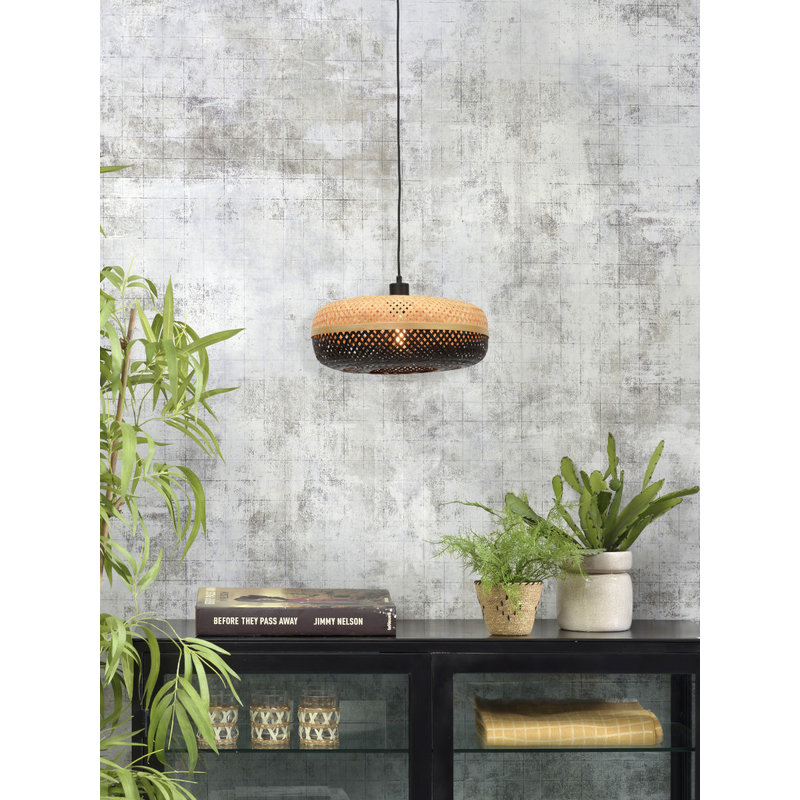 Good&Mojo-collectie Hanging lamp Palawan 40x15cm nat./black, S