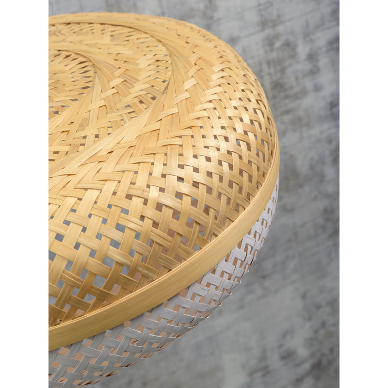 Good&Mojo-collectie Floor lamp Palawan nat. h.176cm/shade 40x15cm nat/wh.