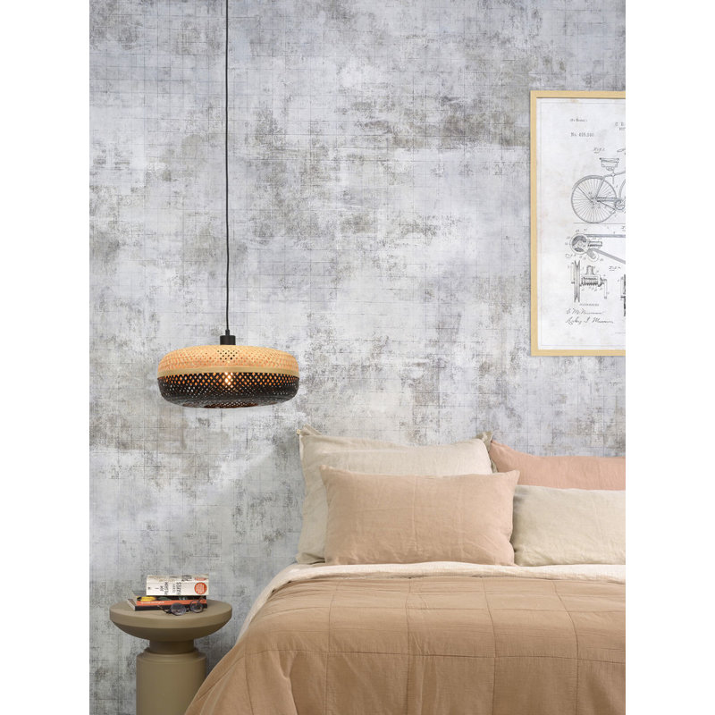 Good&Mojo-collectie Hanging lamp Palawan 40x15cm nat./black, S