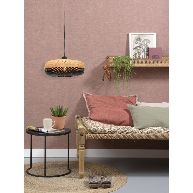 Good&Mojo-collectie Hanging lamp Palawan 40x15cm nat./black, S