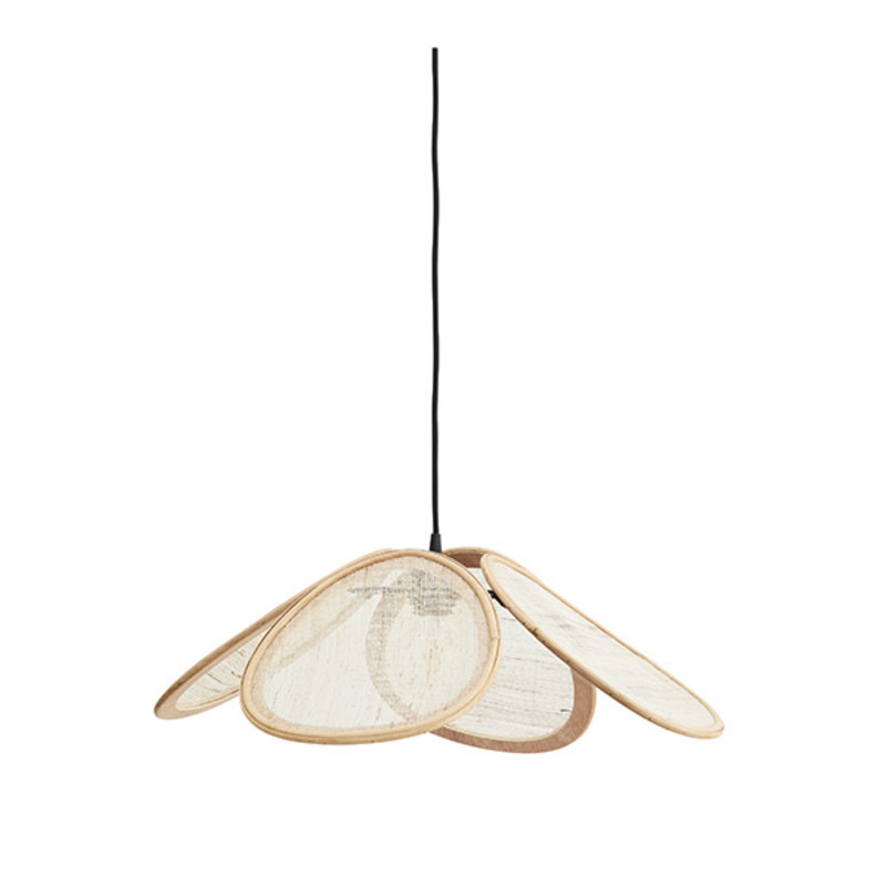 Madam Stoltz-collectie Rattan ceiling lamp w/ linen