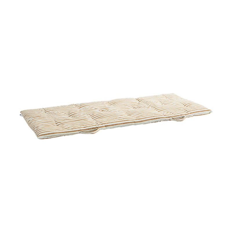 Madam Stoltz-collectie Striped woven mattress Off white, dark honey 70x180 cm