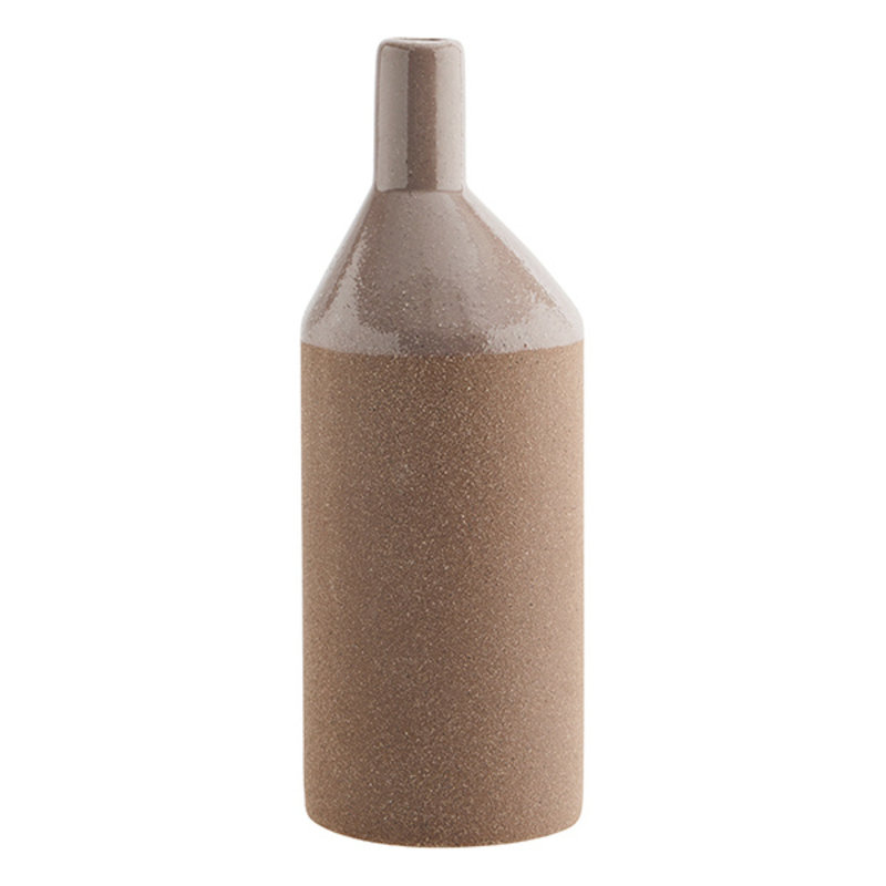 Madam Stoltz-collectie Stoneware vase  Sandstone, dusty rose D:9x26 cm