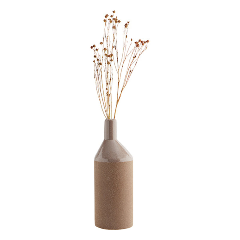 Madam Stoltz-collectie Stoneware vase  Sandstone, dusty rose D:9x26 cm