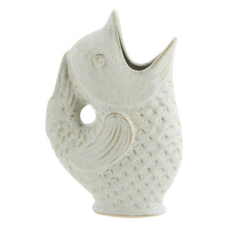 Madam Stoltz Stoneware vase Off white H:23,5 cm