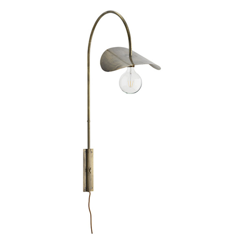 Madam Stoltz-collectie Iron wall lamp Ant.brass 37x66x103 cm