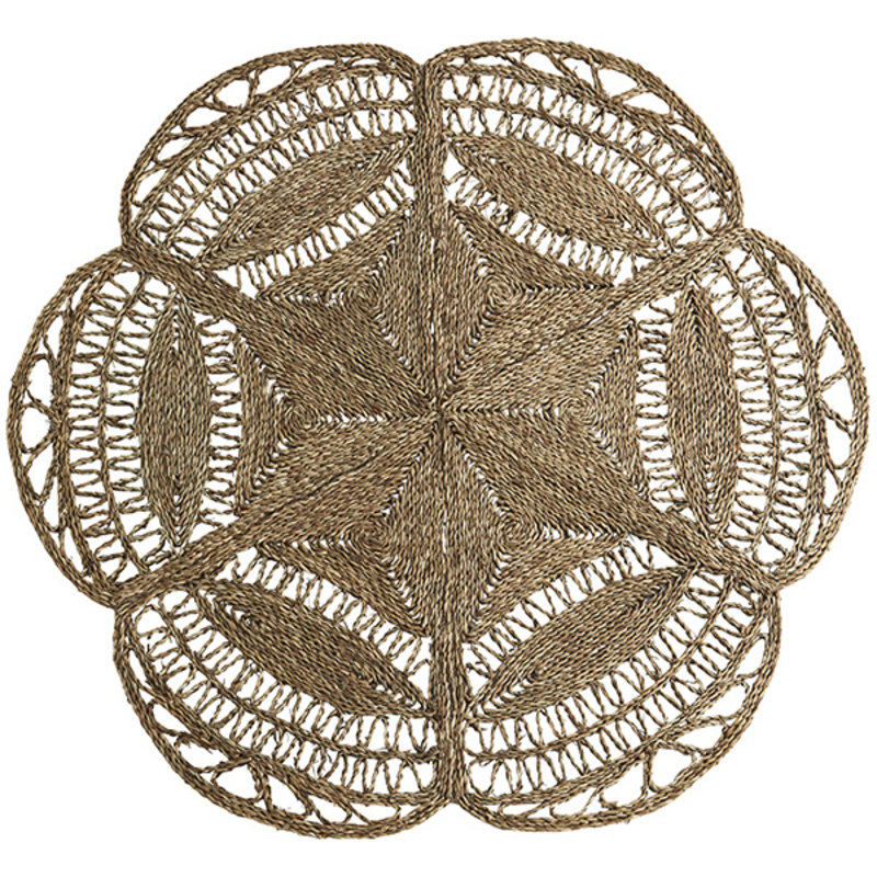 Madam Stoltz-collectie Round seagrass rug Natural D:150 cm