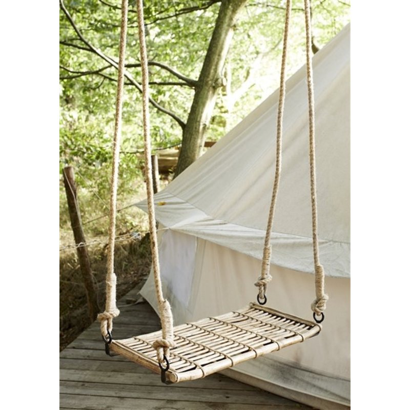 Madam Stoltz-collectie Bamboo swing  Natural, black 74x37x170 cm