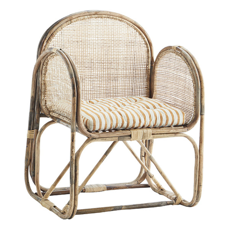 Madam Stoltz-collectie Bamboo chair w/ cane  Natural  60x62x84 cm