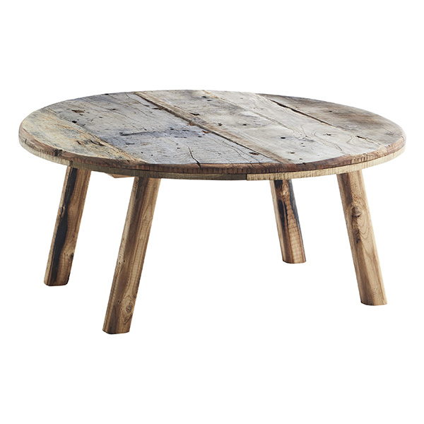 Madam Stoltz-collectie Ronde salontafel - gerecycled hout