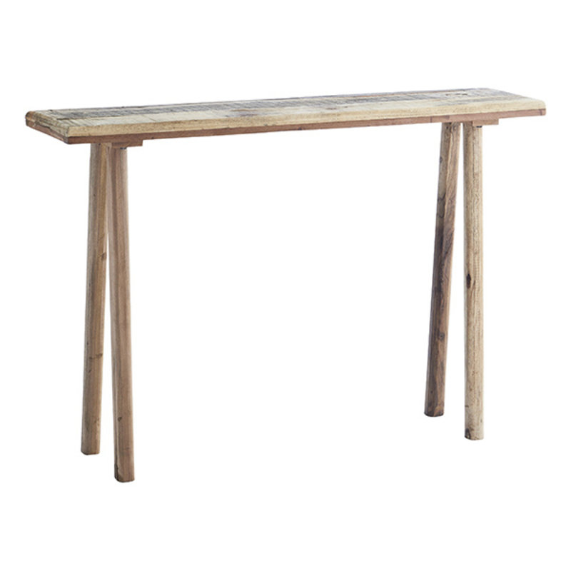 Madam Stoltz-collectie Wooden console table Natural 105x25x70 cm