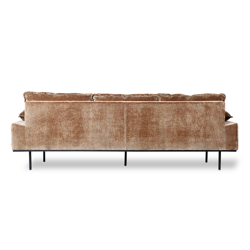 HKLIVING-collectie Retro sofa: 4-seats, velvet corduroy aged gold