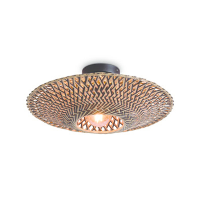 Good&Mojo-collectie Ceiling lamp Bali dia.44x12cm black/natural, S