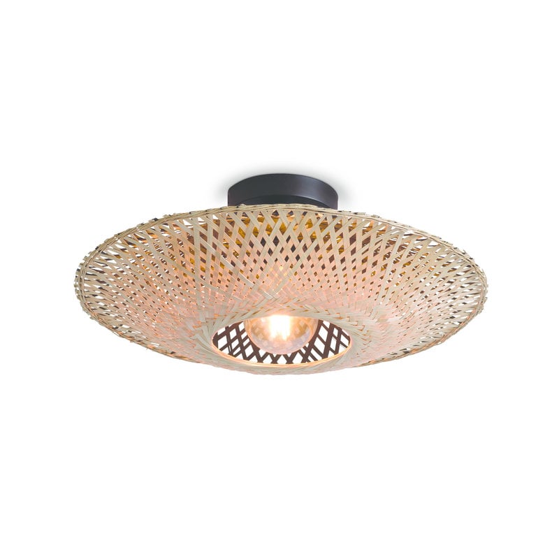 Good&Mojo-collectie Ceiling lamp Kalimantan dia.60x15cm black/natural, M