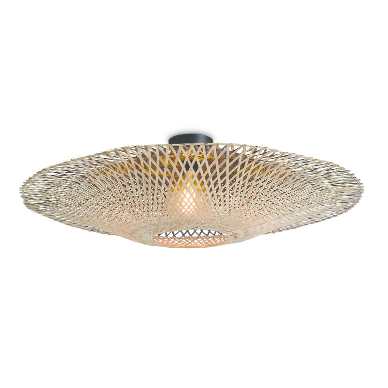 Good&Mojo-collectie Ceiling lamp Kalimantan dia.87x20cm black/natural, L