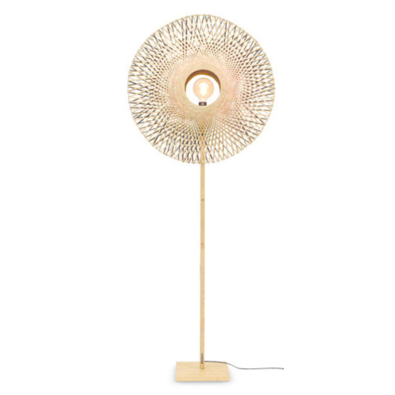 Good&Mojo-collectie Floor lamp Kalimantan  nat./shade vertic. 87x20cm b/n, L