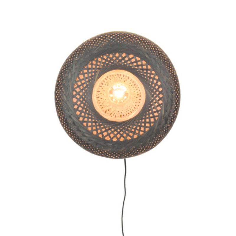 Good&Mojo-collectie Wall lamp Palawan 40x15cm nat./black, S