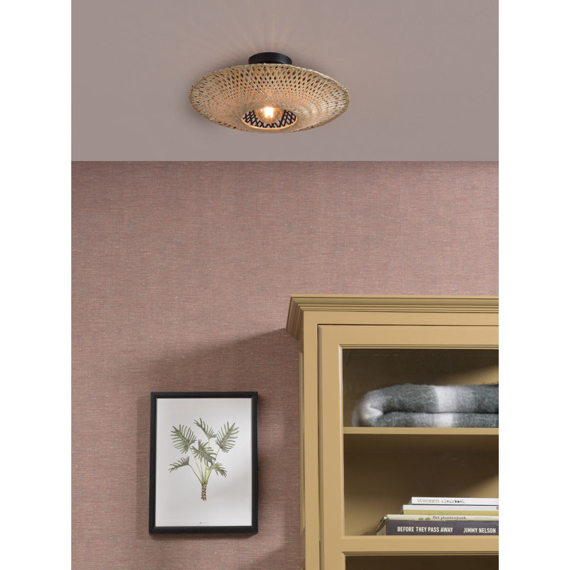 Good&Mojo-collectie Ceiling lamp Kalimantan dia.44x12cm bl./nat. S