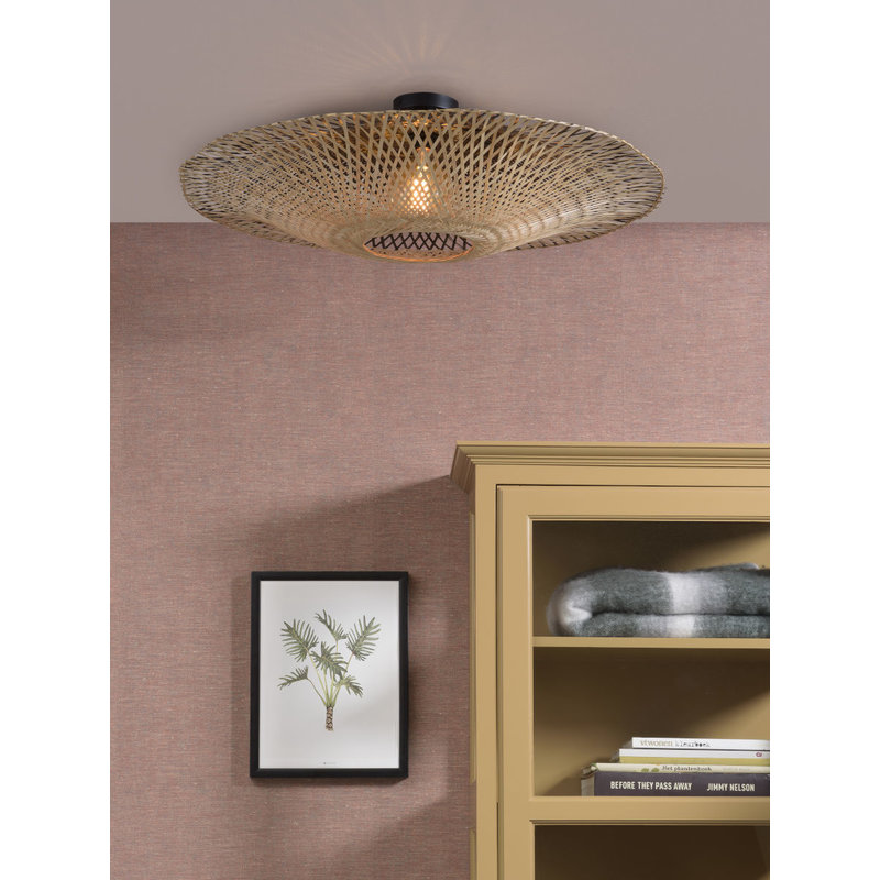 Good&Mojo-collectie Ceiling lamp Kalimantan dia.87x20cm black/natural, L