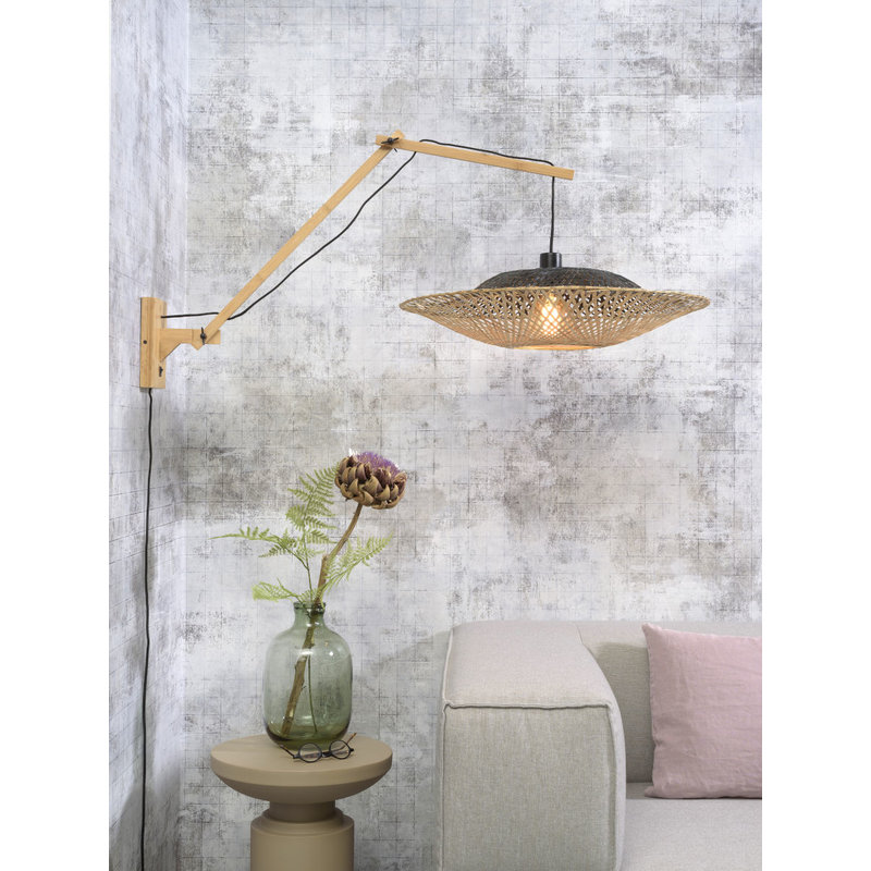 Good&Mojo-collectie Wall lamp Kalimantan nat./shade dia.60x15cm bl./nat. L