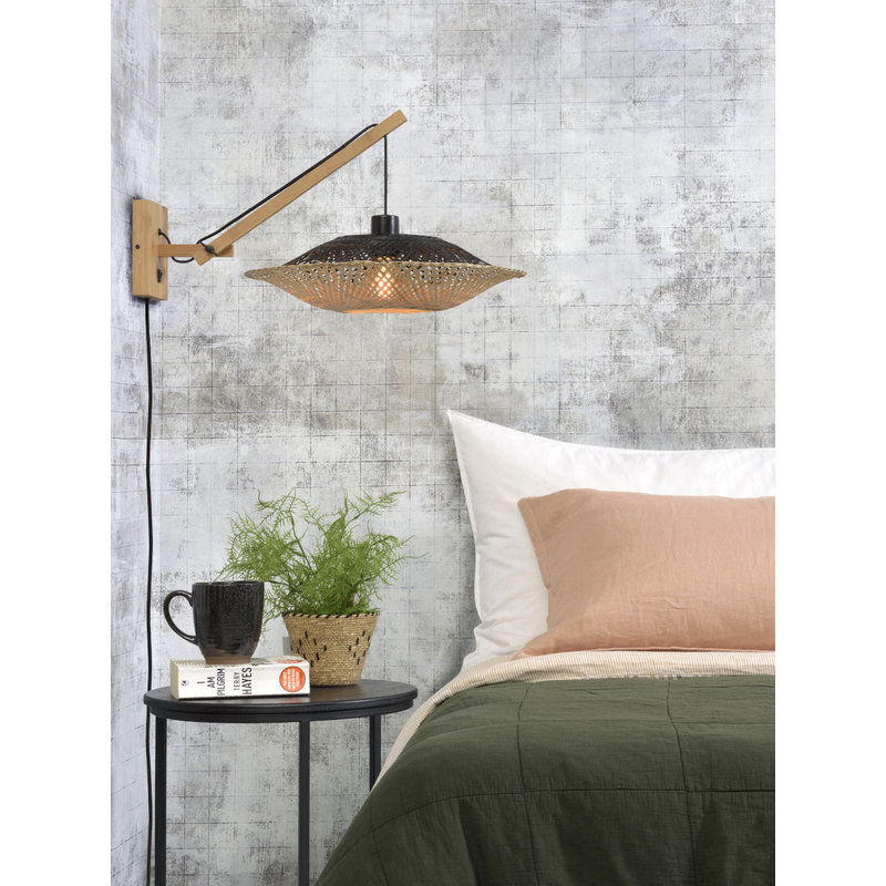 Good&Mojo-collectie Wall lamp Kalimantan bamboo nat./shade 44x12cm bl./nat. S