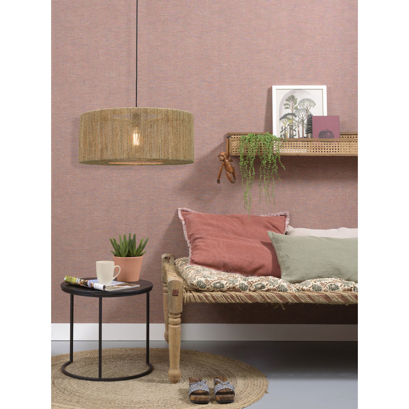 Good&Mojo-collectie Hanging lamp Iguazu jute round dia.60x25cm natural, L