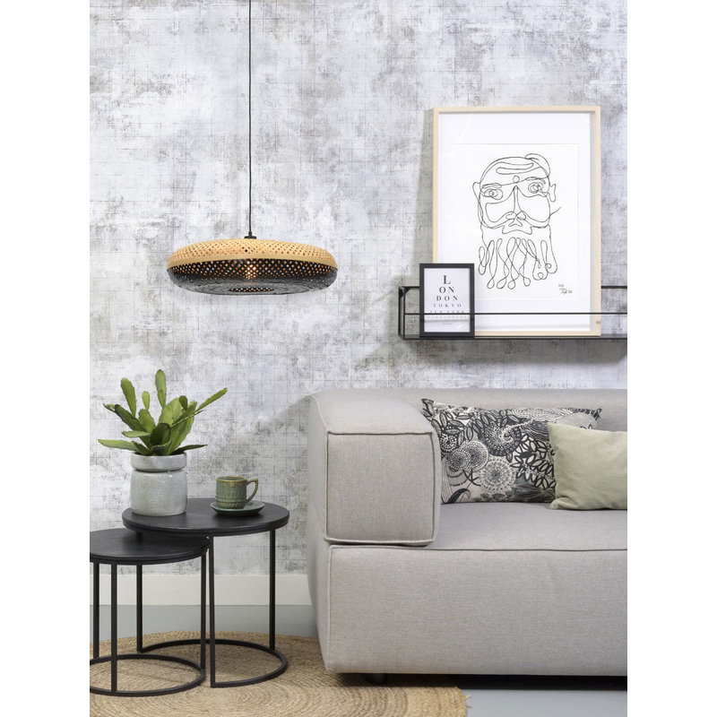 Good&Mojo-collectie Hanglamp Palawan 60cm naturel/zwart L