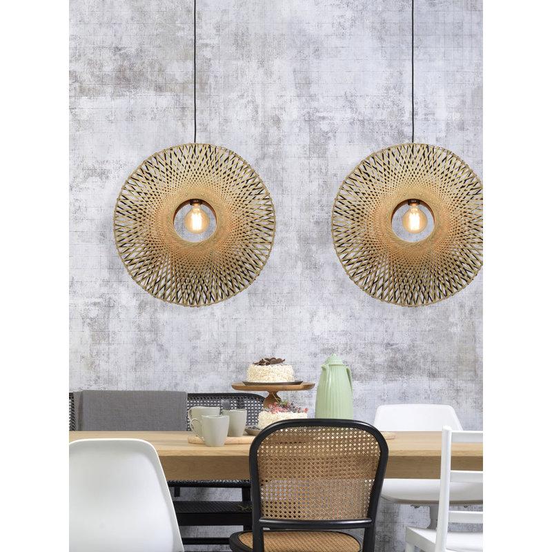 Good&Mojo-collectie Hanging lamp Kalimantan vertical dia.60x15cm bl./nat. M